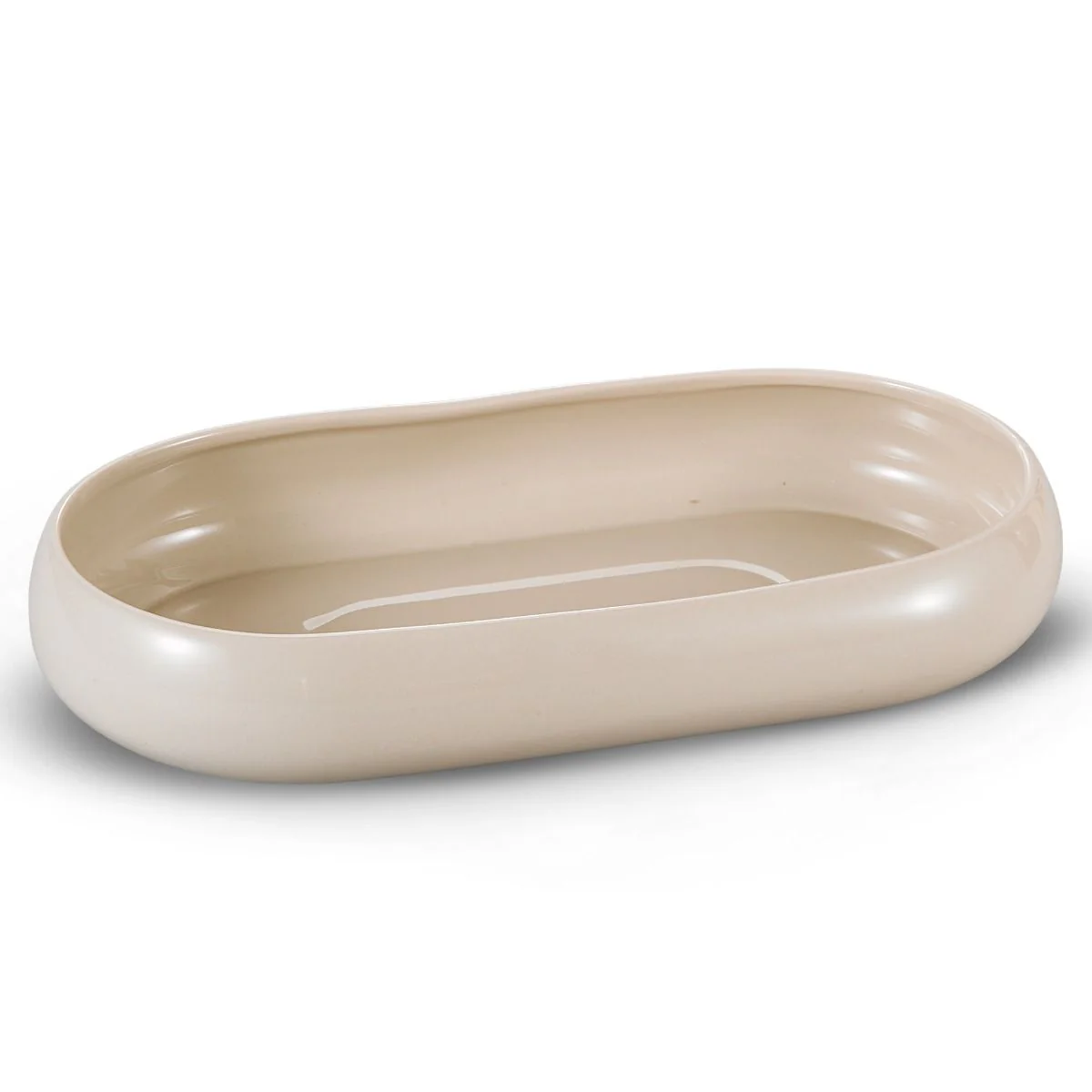 Bricard Bondy Ovale Schaal – Taupe – Porselein – 35x18x6cm