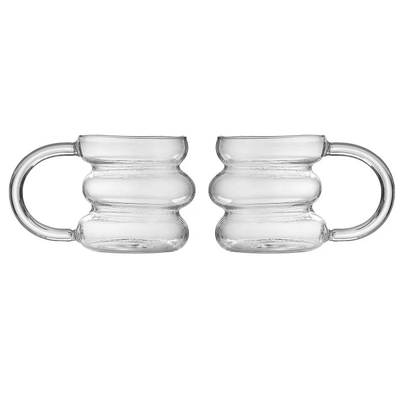Bricard Marbella Glazen met Oor – Set van 2 – 290ml – Curvy Drinkglas – Wavy