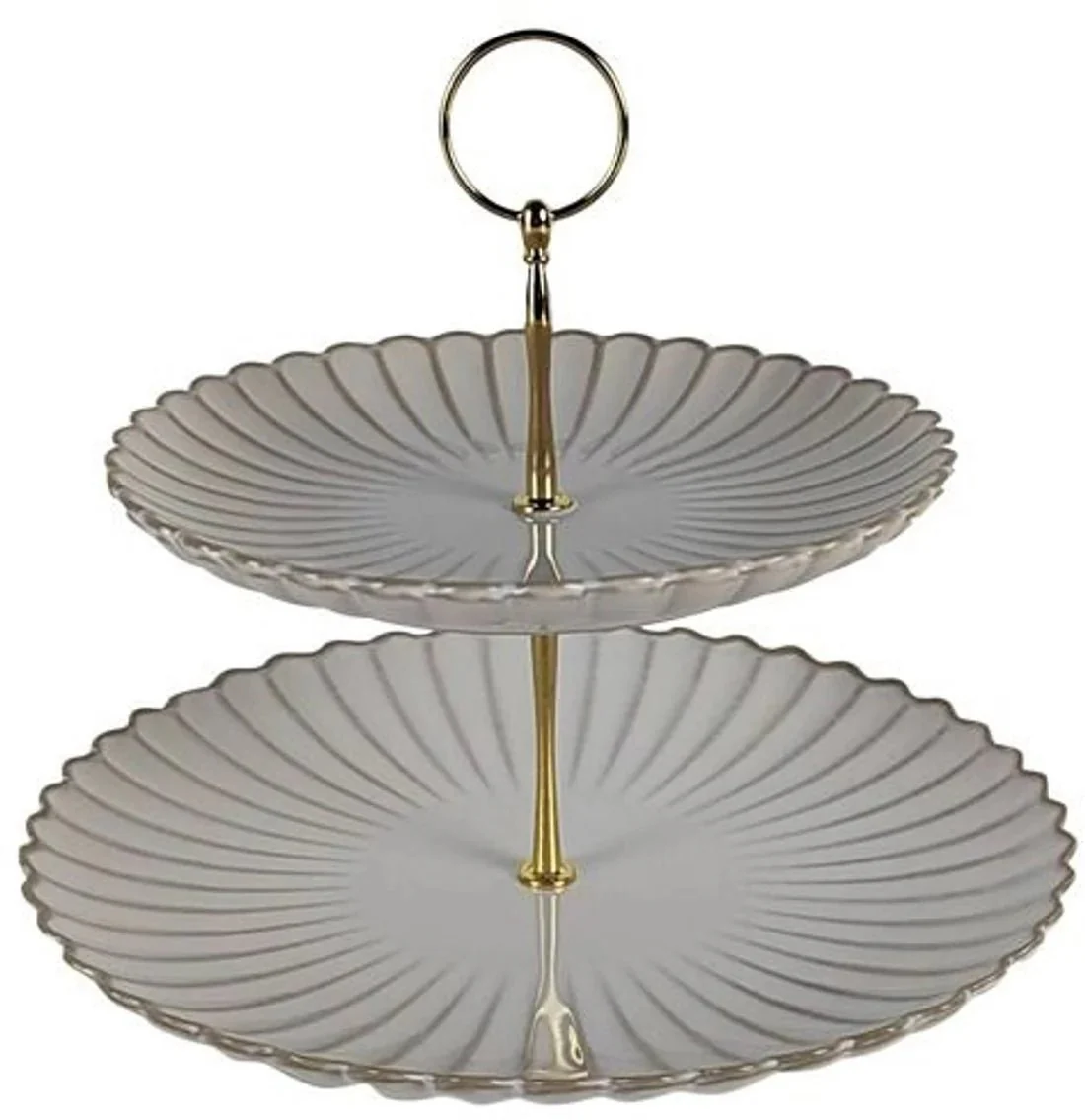 Bricard Paris Etagère – 2-Laags – Porselein – Wit/Goud