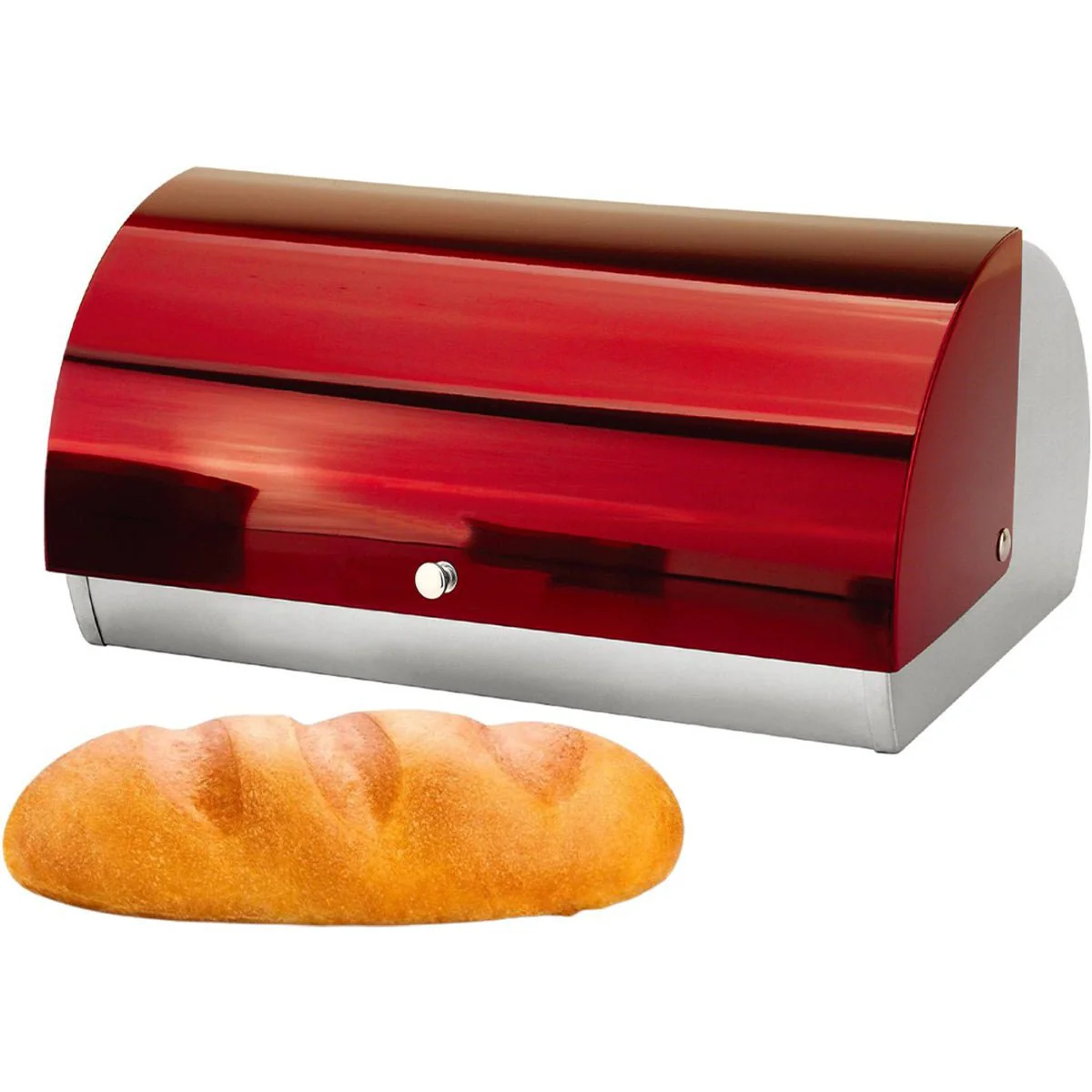 Cheffinger Broodtrommel – Metallic Rood – RVS – 38cm