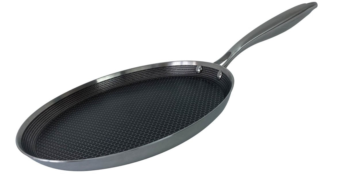 Cheffinger Crêpe- en Pannenkoekenpan – 28cm – RVS – Honingraat – Inductie – Pizza Pan