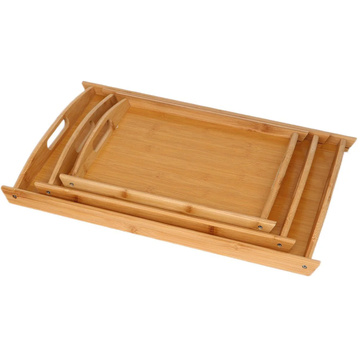 Cheffinger Dienbladen Set – 3-delig – Bamboe – 38/44/50cm – Serveerbladenset