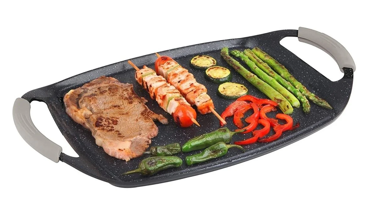 Cheffinger Grillplaat XXL – 47cm – Zwart – Inductie – Grillpan