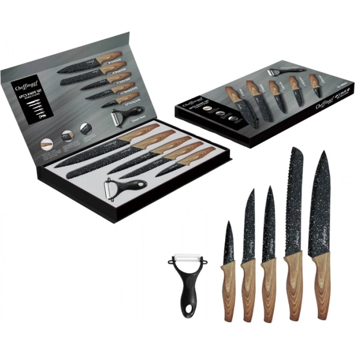Cheffinger Messenset – 6-delig – Hout