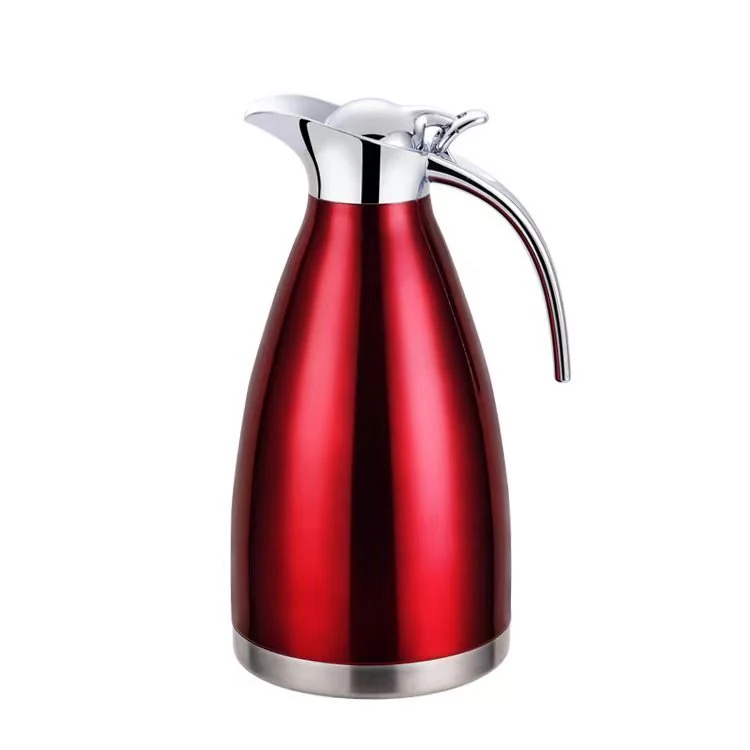 Cheffinger Thermoskan 2 Liter Rood – RVS Inox – Themosfles – Isoleerkan