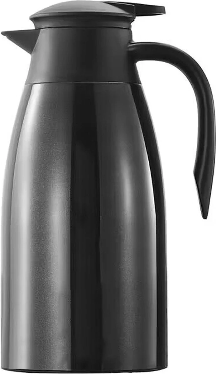 Cheffinger Thermoskan – 2 Liter – Zwart – RVS Inox – Themosfles