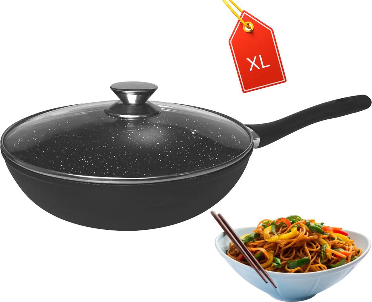 Cheffinger Wokpan met Deksel – 28cm – Inductie