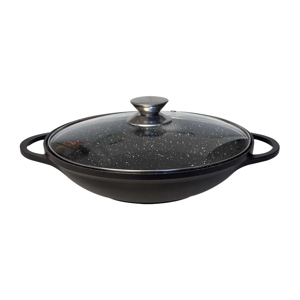 Cheffinger Wokpan met Deksel – 40cm – Zwart – Inductie – XXL Wok Pan
