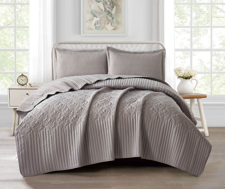 Cinar Nilufer Bedsprei Set 3-delig – Taupe – 260x240cm