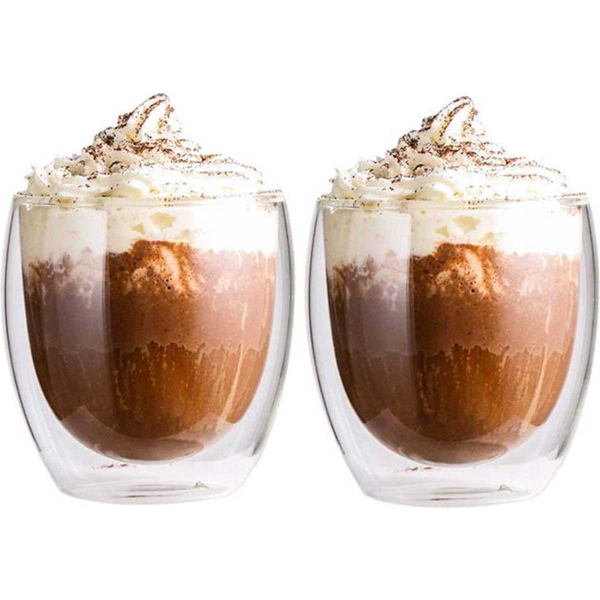 Dubbelwandige Glazen – 250 ml – Set van 2 – Koffieglazen – Theeglas – Cappuccino Glazen – Latte Macchiato Glazen Bekers