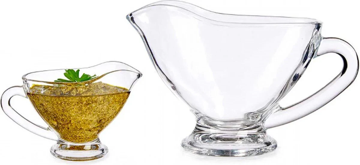 Glozini Hanoi – Juskom – Set van 2 – Jus Kom – Sauskom – Sauskan – Saus Schenkkan – Saus Schenker – Saucière – Jusbootje – Glas – 220ml