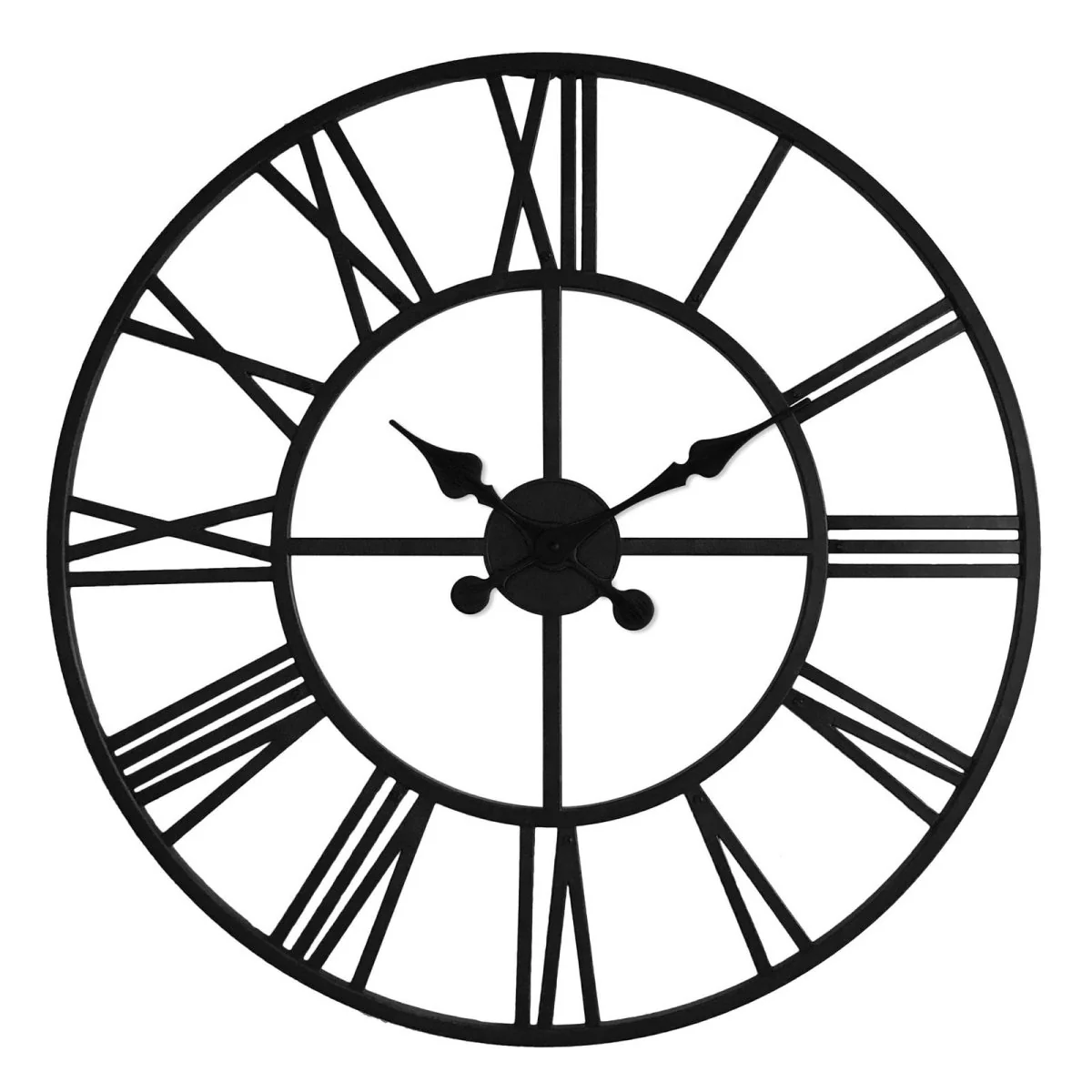 Hauskraft Wandklok – 45cm – Zwart – Decoratieve Industriële Klok