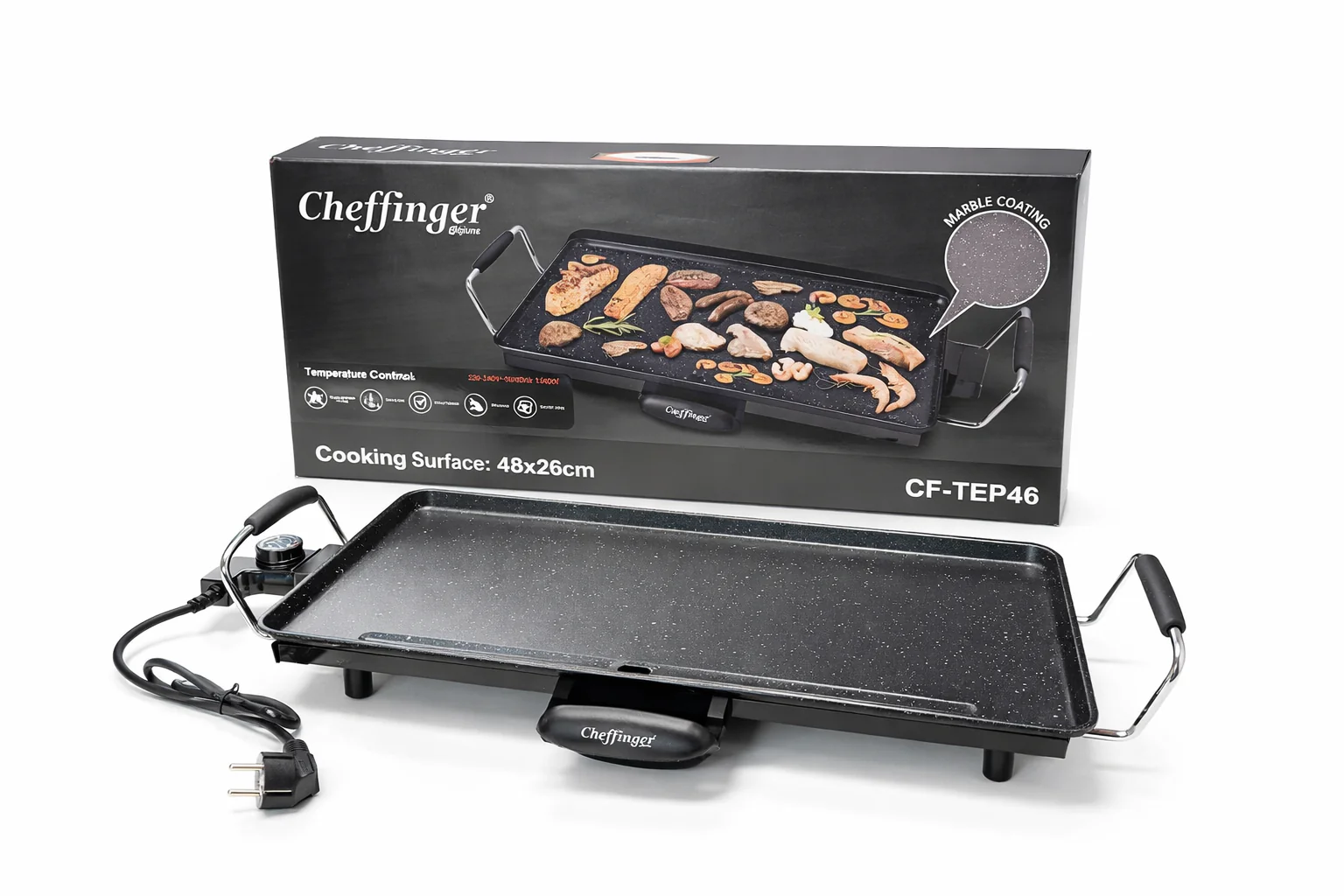 Cheffinger Teppanyaki Grillplaat – 46cm – 1360W – Gourmet – Tafelgrill
