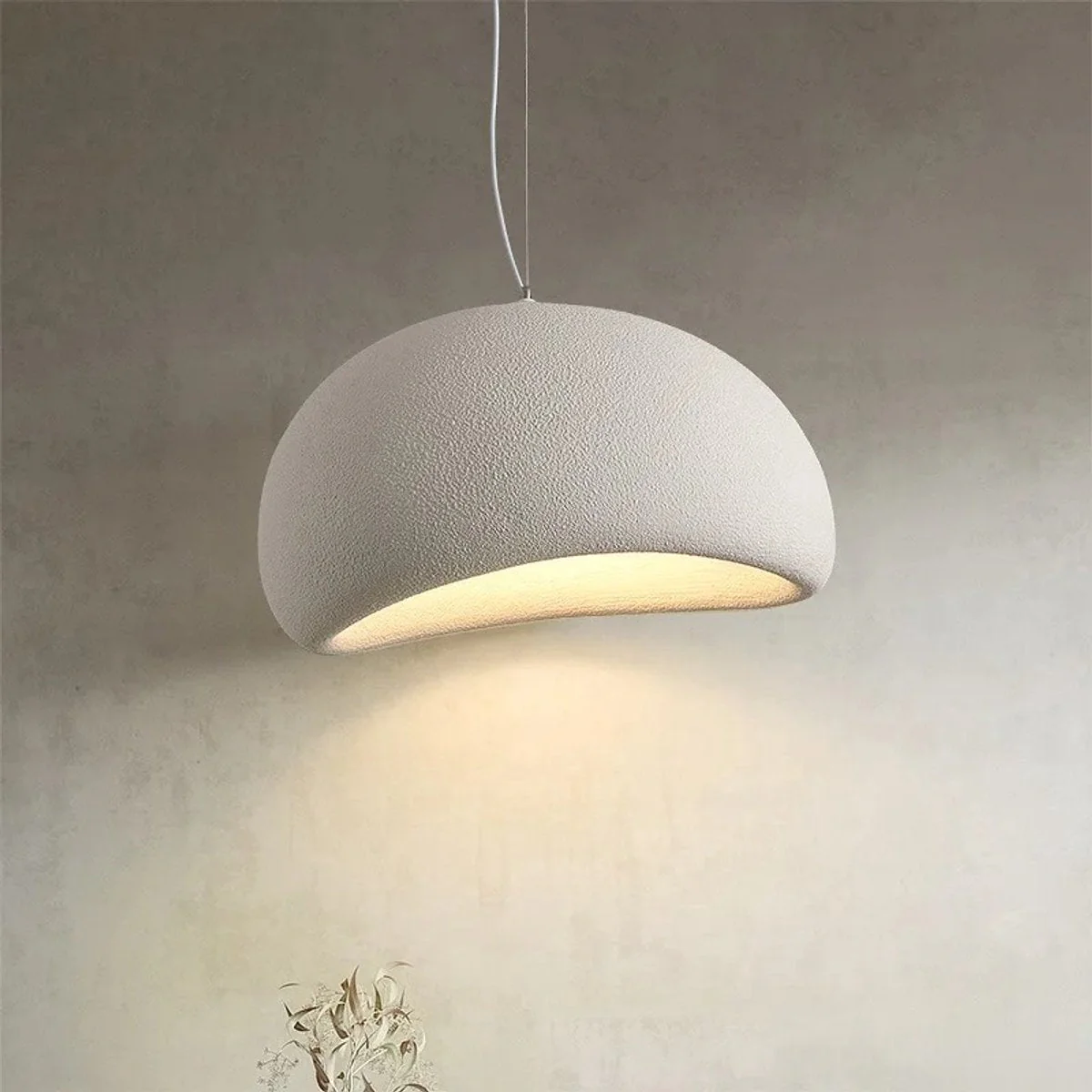 Kadirelli Hanglamp – Plafonniere Plafondlamp – Wabi Sabi – Japandi Hang Lamp – 40 CM – Wit – Slaapkamer Lamp – Hanglamp Eetkamer