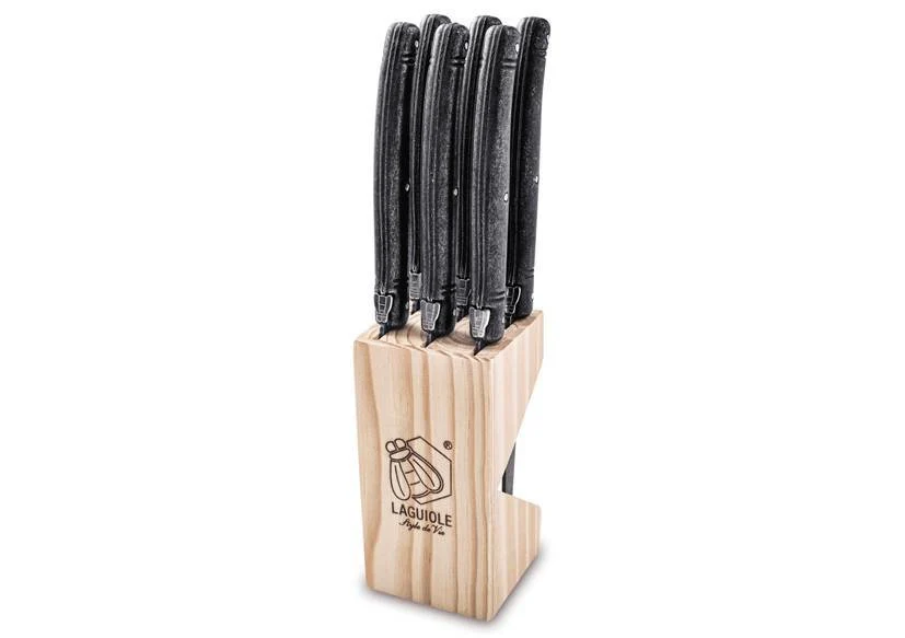 Laguiole – Premium Line Steakmessen Black Stonewash 1.8mm