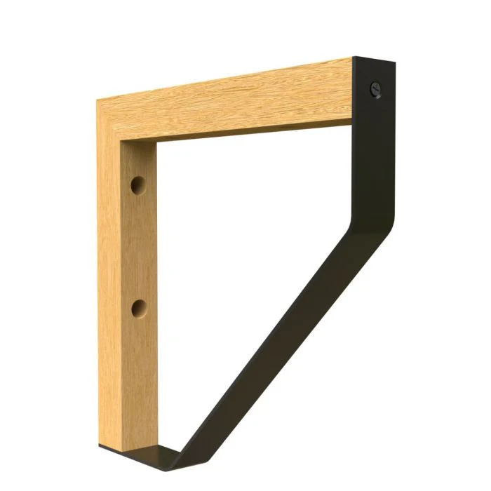 Maclean Plankdrager Spec. Driehoek – 2 stuks – 202 x 202mm – Hout / Metaal – Zwart – Plankdragers