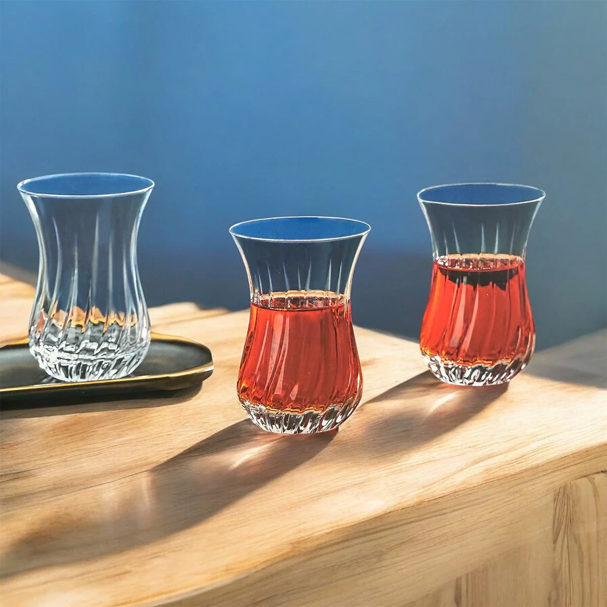 MONOO Diamonds – Turkse Theeglazen – Set van 6 – 155ml – Çay Bardağı