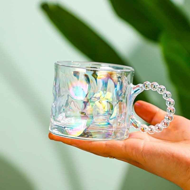 MONOO Rubby Regenboog Glazen met Oortje – 6 Stuks – 260ml – Koffieglazen – Theeglazen – Waterglazen