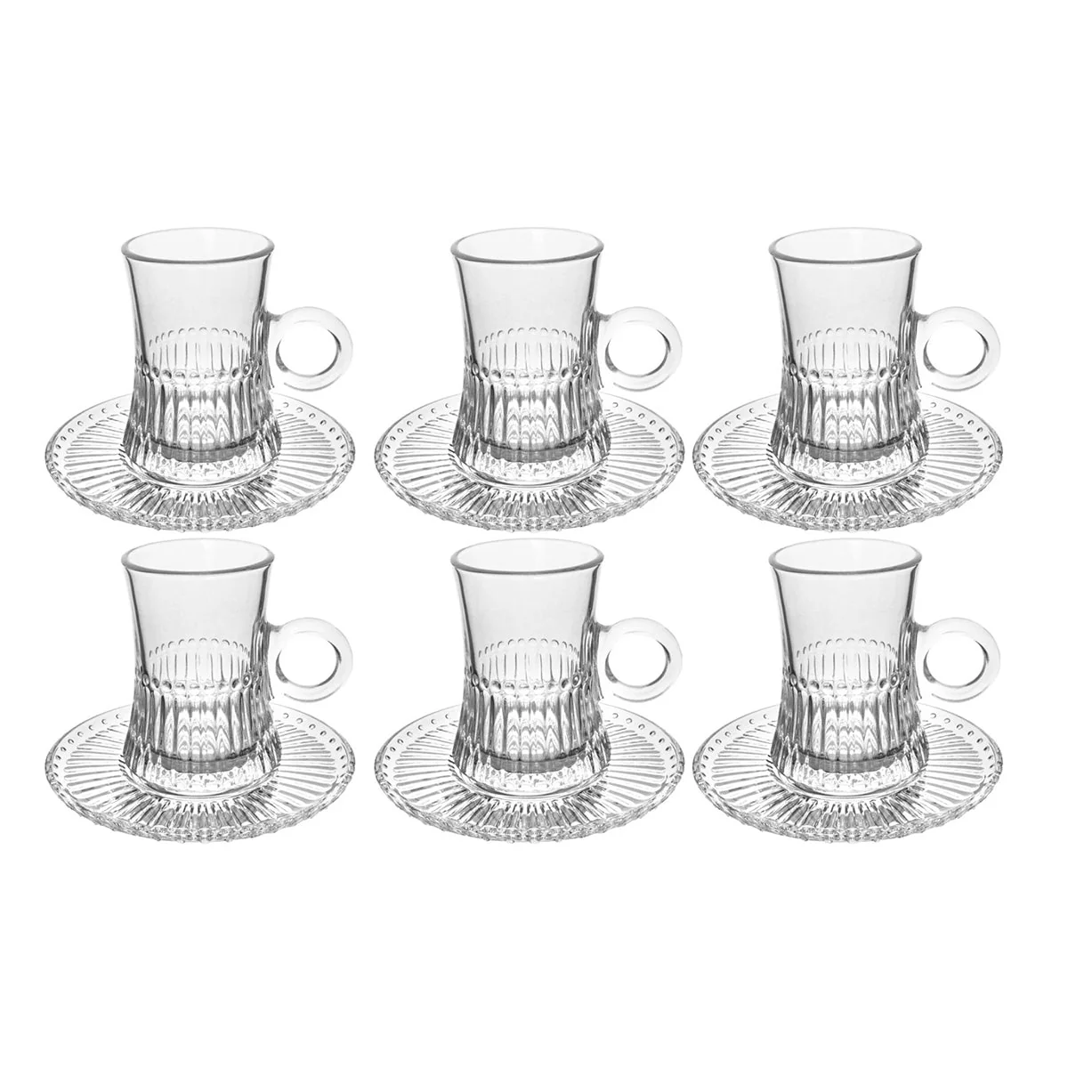MONOO Turkse Theeglazen met Schoteltje – Set van 12 – 125ml