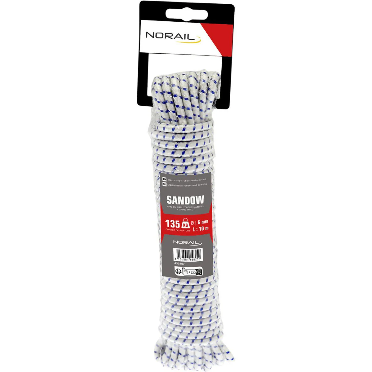 NORAIL Elastiektouw rubber met coating 6 mm, 10 m
