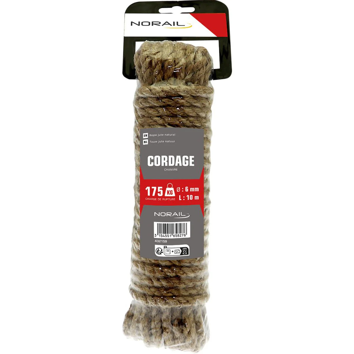 NORAIL Touw jute natuur 6mm, 10 meter
