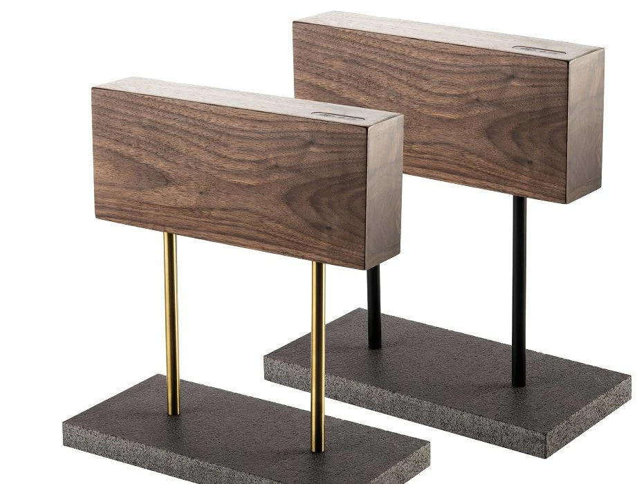 Style de Vie – Magnetisch messenblok Walnoot met natuurstenen voet